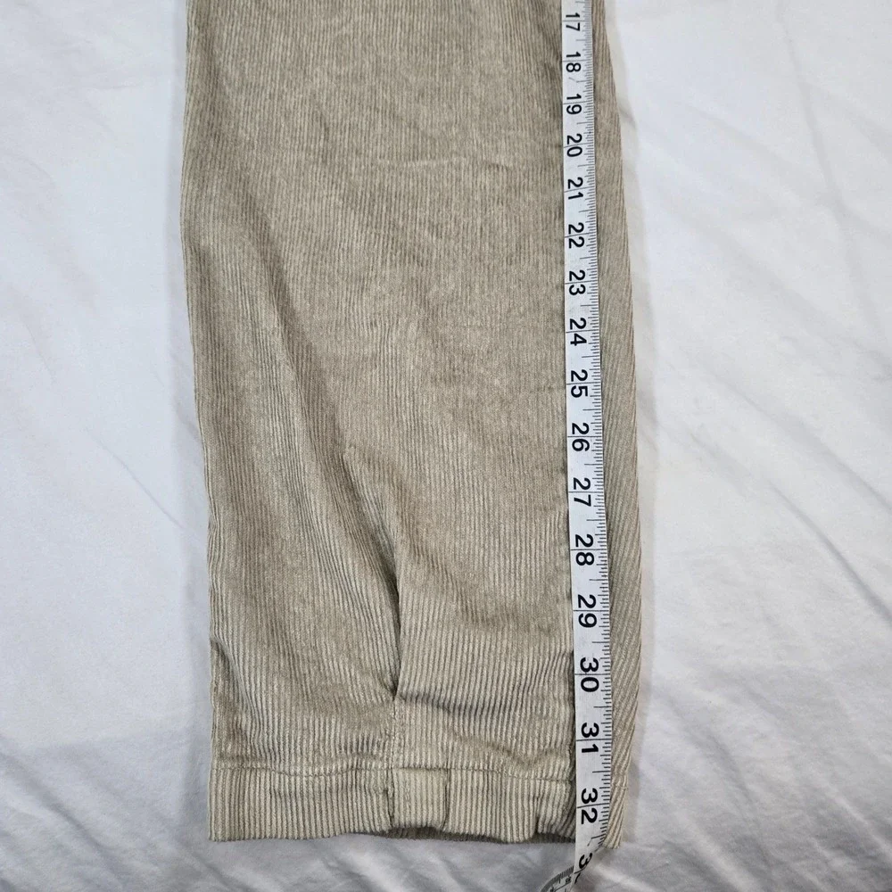 Vintage International Male Corduroy Pants 32 Pleated Rayon Beige Made in Taiwan